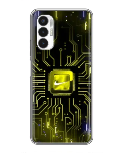 Чехол для TECNO POVA 3 (LF7n) с картинкой «Nike — золотая искра»