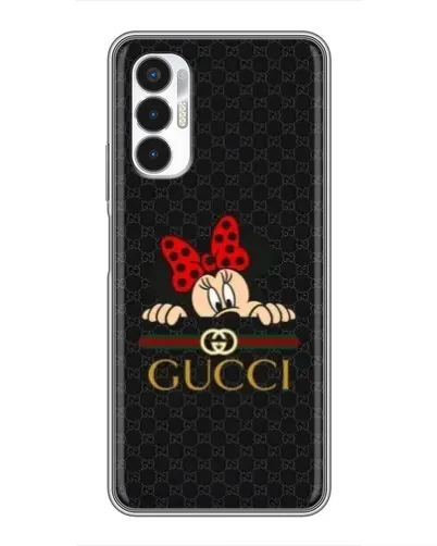 Чехол для TECNO POVA 3 (LF7n) с картинкой «Минни Маус Gucci — черный»