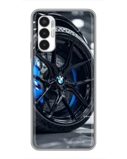 Чехол для TECNO POVA 3 (LF7n) с картинкой «Колесо BMW вблизи»