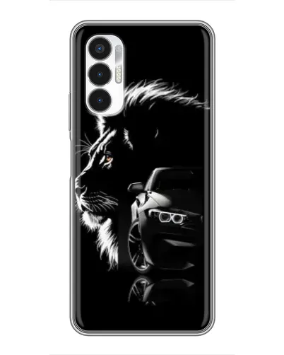 Чехол для TECNO POVA 3 (LF7n) с картинкой «BMW и лев»