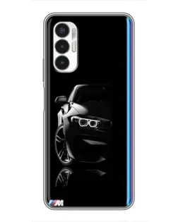 Чехол для TECNO POVA 3 (LF7n) с картинкой «Силуэт BMW в темноте»
