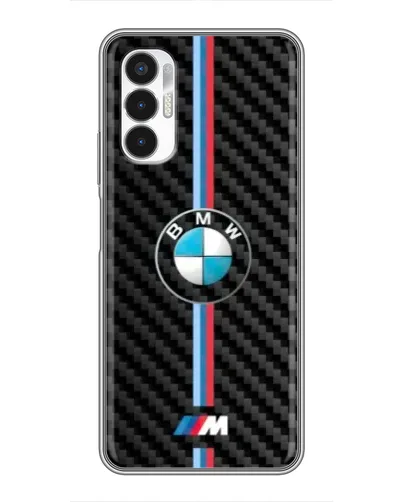 Чехол для TECNO POVA 3 (LF7n) с картинкой «Эмблема BMW и карбон»