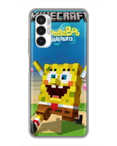 Чехол для TECNO POVA 3 (LF7n) с картинкой «Губка Боб Minecraft» Чехол для TECNO POVA 3 (LF7n) с картинкой «Губка Боб Minecraft»