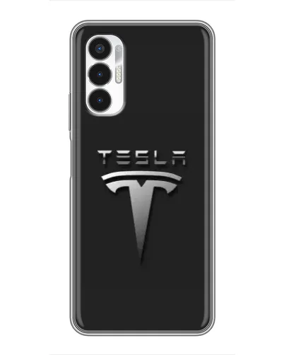 Чехол для TECNO POVA 3 (LF7n) с картинкой «Стальной логотип Tesla» Чехол для TECNO POVA 3 (LF7n) с картинкой «Стальной логотип Tesla»