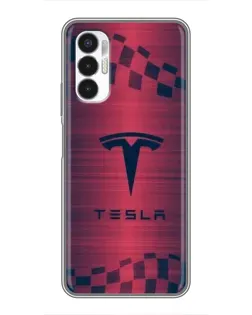 Чехол для TECNO POVA 3 (LF7n) с картинкой «Тесла красный карбон» Чехол для TECNO POVA 3 (LF7n) с картинкой «Тесла красный карбон»