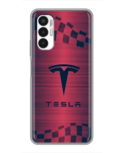 Чехол для TECNO POVA 3 (LF7n) с картинкой «Тесла красный карбон» Чехол для TECNO POVA 3 (LF7n) с картинкой «Тесла красный карбон»