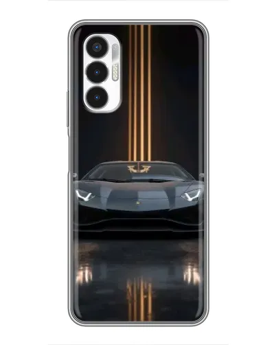 Чехол для TECNO POVA 3 (LF7n) с картинкой «Lamborghini золотые линии»