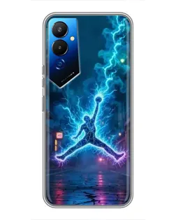 Чехол для TECNO POVA 4 (LG7n) с картинкой «Jordan Gold Jumpman»