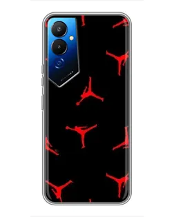 Чехол для TECNO POVA 4 (LG7n) с картинкой «Jordan Red Pattern»