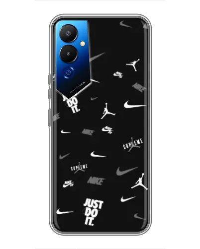 Чехол для TECNO POVA 4 (LG7n) с картинкой «Nike Black Pattern» Чехол для TECNO POVA 4 (LG7n) с картинкой «Nike Black Pattern»