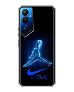Чехол для TECNO POVA 4 (LG7n) с картинкой «Jordan Neon Blue»