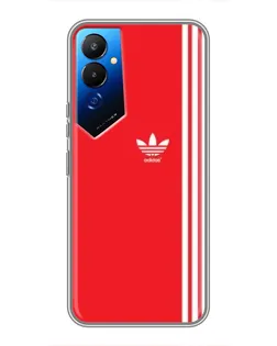 Чехол для TECNO POVA 4 (LG7n) с картинкой «Красный минимализм Adidas»