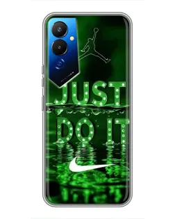 Чехол для TECNO POVA 4 (LG7n) с картинкой «Зеленый неоновый Nike»