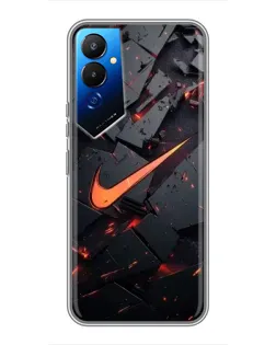 Чехол для TECNO POVA 4 (LG7n) с картинкой «Nike — эффект разломов»