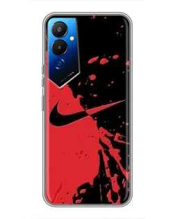Чехол для TECNO POVA 4 (LG7n) с картинкой «Красные брызги Nike»