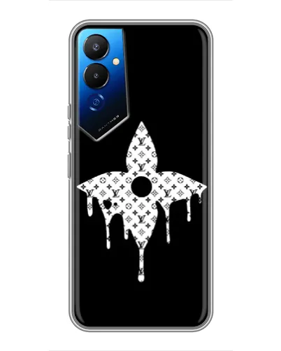 Чехол для TECNO POVA 4 (LG7n) с картинкой «Цветочная монограмма»