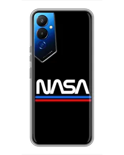 Чехол для TECNO POVA 4 (LG7n) с картинкой «NASA — классика Red Blue»