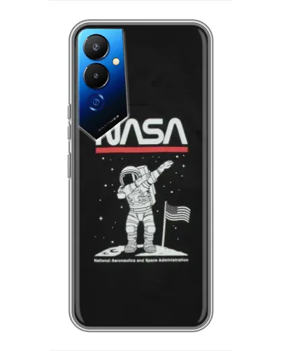 Чохол для TECNO POVA 4 (LG7n) з картинкою «NASA — крокуємо по Місяцю»