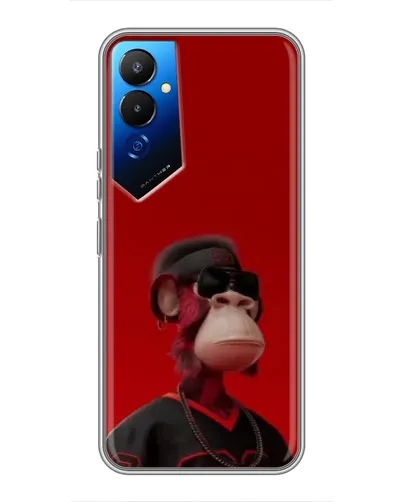 Чехол для TECNO POVA 4 (LG7n) с картинкой «Bored Ape в красном» Чехол для TECNO POVA 4 (LG7n) с картинкой «Bored Ape в красном»