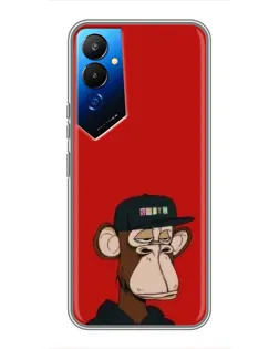 Чехол для TECNO POVA 4 (LG7n) с картинкой «Bored Ape — красный фон»