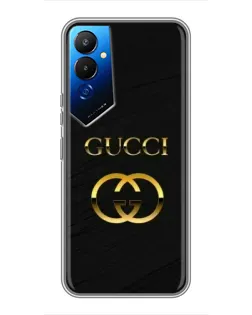 Чехол для TECNO POVA 4 (LG7n) с картинкой «Золотой логотип Gucci»