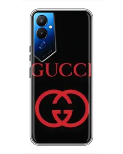 Чехол для TECNO POVA 4 (LG7n) с картинкой «Gucci — красный логотип»