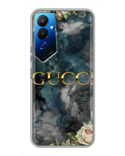 Чехол для TECNO POVA 4 (LG7n) с картинкой «Абстрактные цветы Gucci»