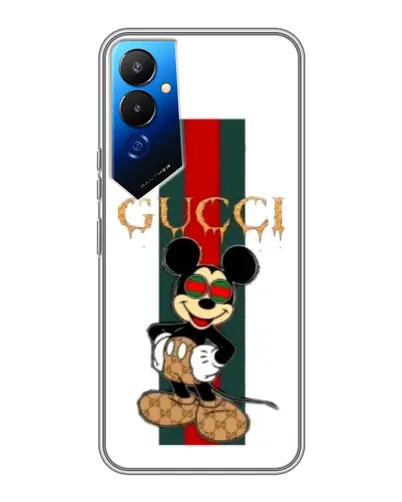 Чехол для TECNO POVA 4 (LG7n) с картинкой «Микки Маус Gucci — полосы» Чехол для TECNO POVA 4 (LG7n) с картинкой «Микки Маус Gucci — полосы»
