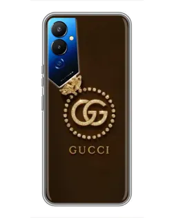 Чехол для TECNO POVA 4 (LG7n) с картинкой «Gucci — золотая бабочка»