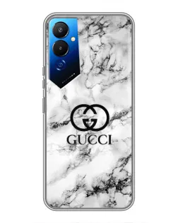 Чехол для TECNO POVA 4 (LG7n) с картинкой «Gucci — мраморный шик»