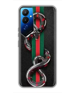 Чохол для TECNO POVA 4 (LG7n) з картинкою «Gucci — змія на смузі»
