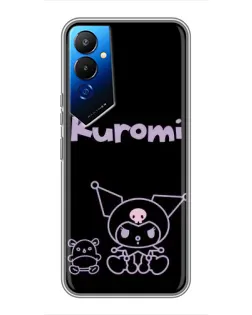 Чехол для TECNO POVA 4 (LG7n) с картинкой «Kuromi — черный минимализм»