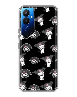 Чехол для TECNO POVA 4 (LG7n) с картинкой «Черный паттерн Kuromi»