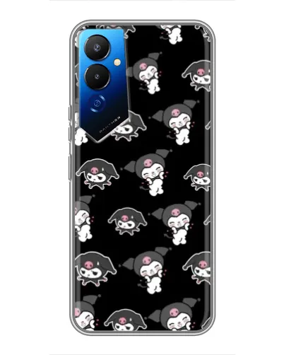 Чехол для TECNO POVA 4 (LG7n) с картинкой «Черный паттерн Kuromi» Чехол для TECNO POVA 4 (LG7n) с картинкой «Черный паттерн Kuromi»