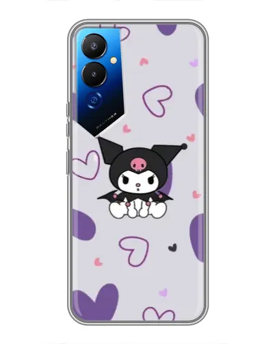 Чехол для TECNO POVA 4 (LG7n) с картинкой «Kuromi и лавандовые сердца» Чехол для TECNO POVA 4 (LG7n) с картинкой «Kuromi и лавандовые сердца»