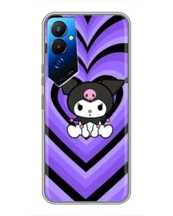 Чехол для TECNO POVA 4 (LG7n) с картинкой «Kuromi и фиолетовые сердца»