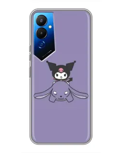 Чехол для TECNO POVA 4 (LG7n) с картинкой «Kuromi на лиловом фоне»