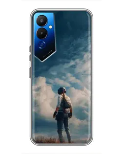 Чехол для TECNO POVA 4 (LG7n) с картинкой «Герой PUBG на скале»