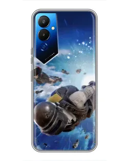 Чехол для TECNO POVA 4 (LG7n) с картинкой «Десант PUBG — прыжок»