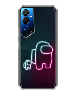 Чехол для TECNO POVA 4 (LG7n) с картинкой «Among Us неон-арт»