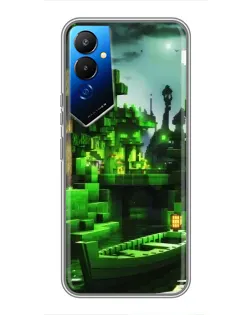 Чехол для TECNO POVA 4 (LG7n) с картинкой «Minecraft лесной пейзаж»