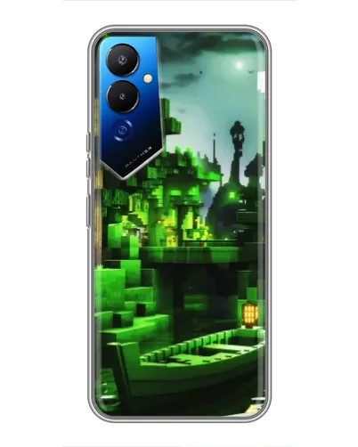 Чехол для TECNO POVA 4 (LG7n) с картинкой «Minecraft лесной пейзаж»