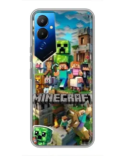 Чехол для TECNO POVA 4 (LG7n) с картинкой «Замок Minecraft»