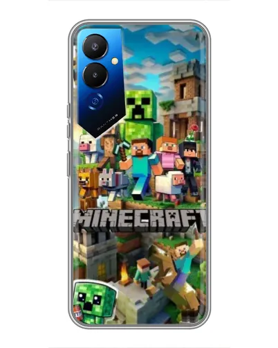 Чехол для TECNO POVA 4 (LG7n) с картинкой «Замок Minecraft»