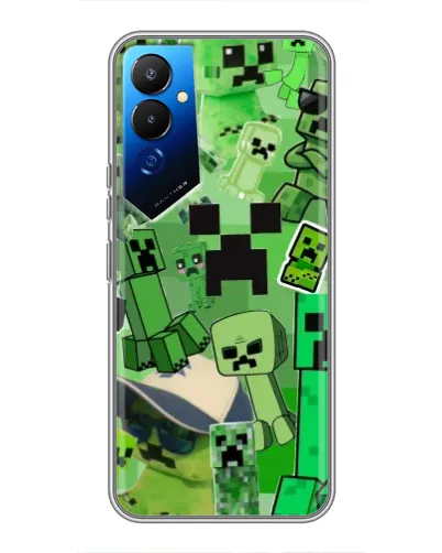 Чехол для TECNO POVA 4 (LG7n) с картинкой «Криперы Minecraft»