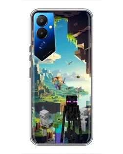 Чехол для TECNO POVA 4 (LG7n) с картинкой «Эндермен в лесу»