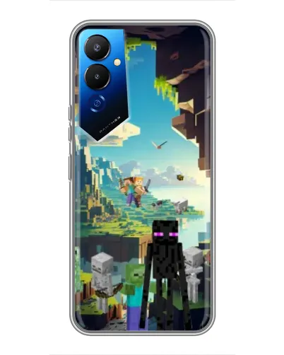 Чехол для TECNO POVA 4 (LG7n) с картинкой «Эндермен в лесу»