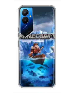 Чехол для TECNO POVA 4 (LG7n) с картинкой «Minecraft ледяной мир»