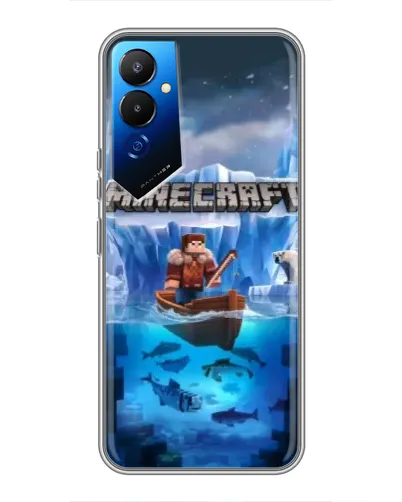 Чехол для TECNO POVA 4 (LG7n) с картинкой «Minecraft ледяной мир»