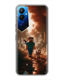 Чехол для TECNO POVA 4 (LG7n) с картинкой «Стив в лесу»